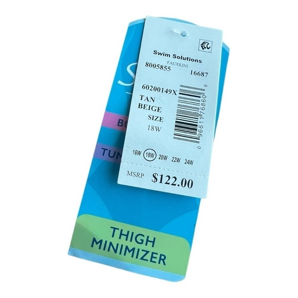 NEW SWIM SOLUTIONS Fauxkini Leopard Knotted Flyaway One-Piece Swimsuit Plus 18W - Picture 8 of 16